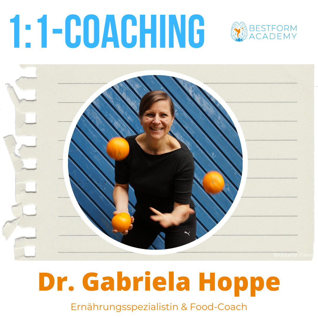 Einzelcoaching Ernährung - individuelles Coaching mit Ernährungsspezialistin Dr. Gabriela Hoppe 